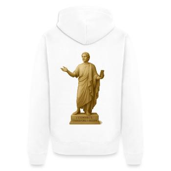 Moderne griechische Statue mit Smartphone - Unisex Premium Bio Zip Hoodie - Weiß - Hinten - Thijin (182cm)