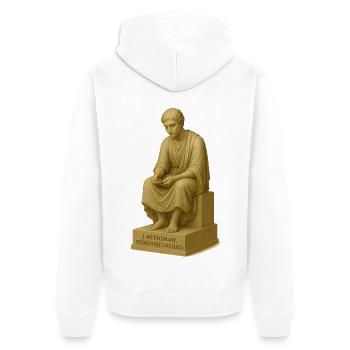 Thoughtful Thinker Sculpture - Unisex Premium Organic Zip Hoodie - white - Back - Thijin (182cm)