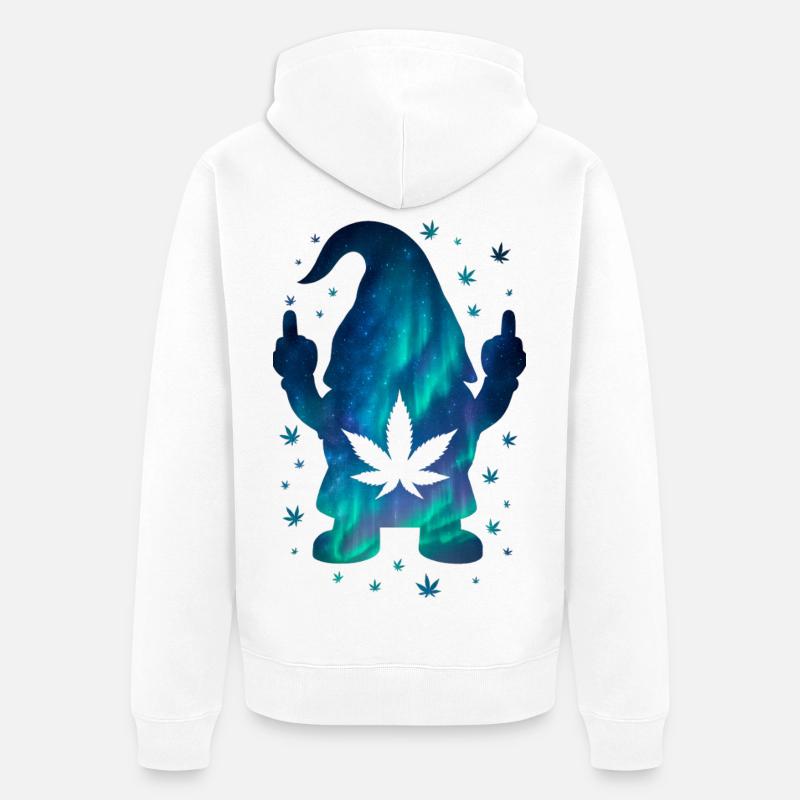 Nain galactique avec motif de cannabis - Veste à capuche bio Premium Unisexe - blanc