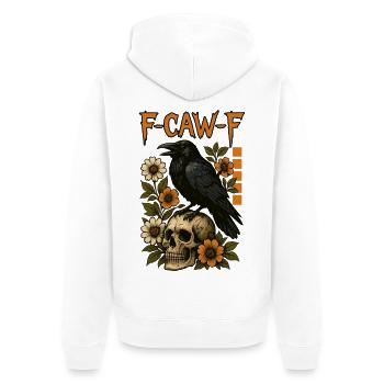 F Caw F Corbeau Corbeau Fleur Halloween - Veste à capuche bio Premium Unisexe - blanc - Dos - Thijin (182cm)