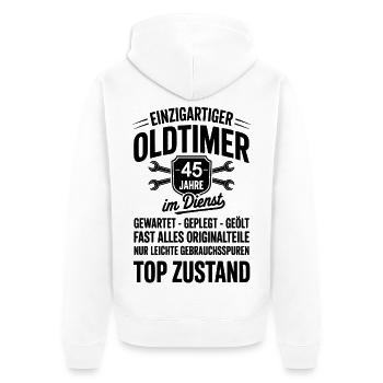 45 ans de service - Anniversaire - Veste à capuche bio Premium Unisexe - blanc - Dos - Thijin (182cm)