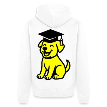 Bachelor Hund / Diplom Hund - Unisex Premium Bio Zip Hoodie - Weiß - Hinten - Thijin (182cm)