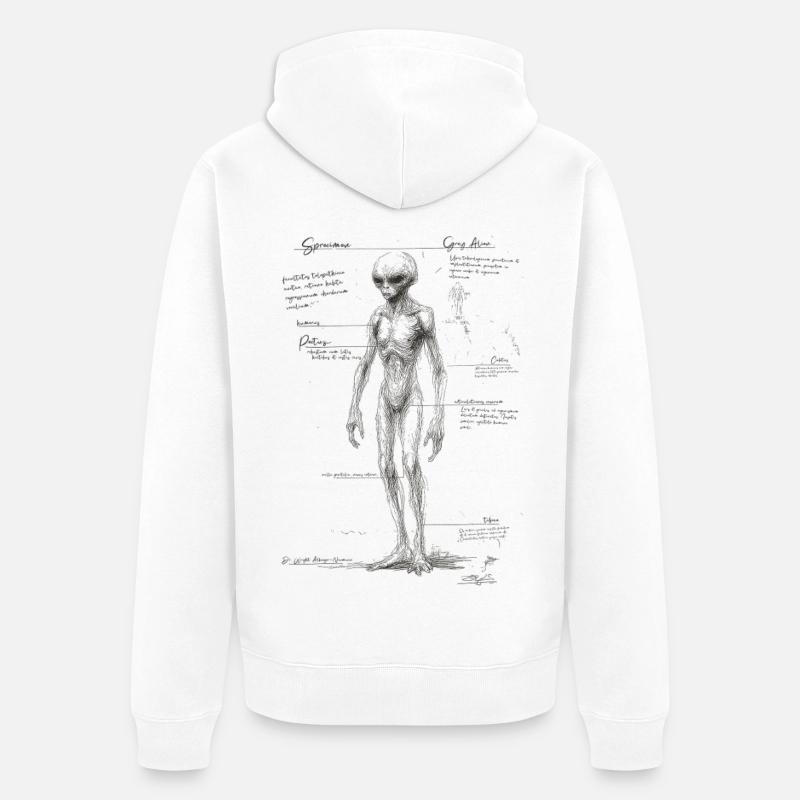 Anatomie extraterrestre - Veste à capuche bio Premium Unisexe - blanc