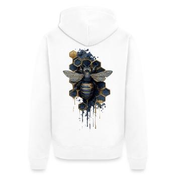 Bee - Unisex Premium Organic Zip Hoodie - white - Back - Thijin (182cm)