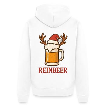 Weihnachten Bier - Unisex Premium Bio Zip Hoodie - Weiß - Hinten - Thijin (182cm)
