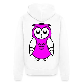Owl - Unisex Premium Organic Zip Hoodie - white - Back - Thijin (182cm)