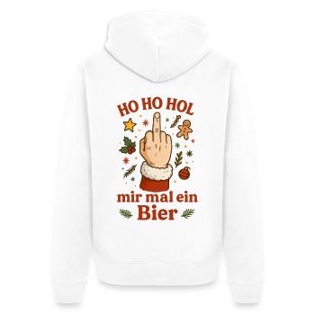 Ho Ho Offrez-moi une bière de Noël - Veste à capuche bio Premium Unisexe - blanc - Dos - Thijin (182cm)