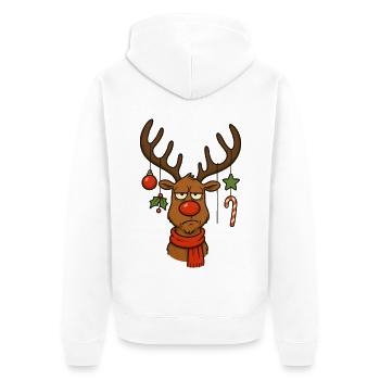 Renne Rudolf de Noël - Veste à capuche bio Premium Unisexe - blanc - Dos - Thijin (182cm)