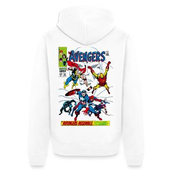 Avengers Comic Superhelden Assemble - Unisex Premium Bio Zip Hoodie - Weiß - Hinten - Thijin (182cm)