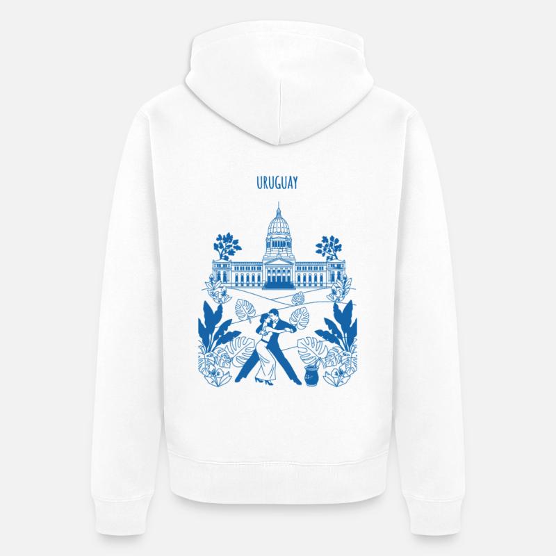 Capitole Uruguay Tango - Veste à capuche bio Premium Unisexe - blanc