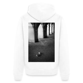 Shadows of the bows and pigeons - Unisex Premium Organic Zip Hoodie - white - Back - Thijin (182cm)