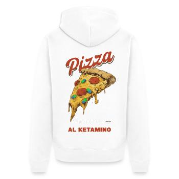 Tranche de pizza psychédélique - Veste à capuche bio Premium Unisexe - blanc - Dos - Thijin (182cm)