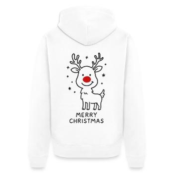 Renne Rudolph Joyeux Noël - Veste à capuche bio Premium Unisexe - blanc - Dos - Thijin (182cm)