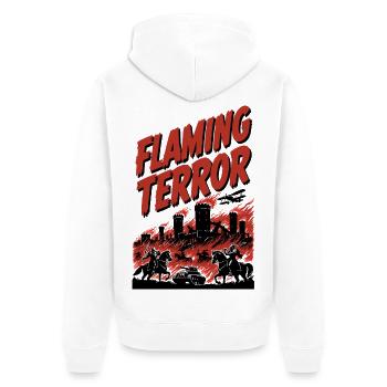 Terreur enflammée : Feu de la ville - Veste à capuche bio Premium Unisexe - blanc - Dos - Thijin (182cm)