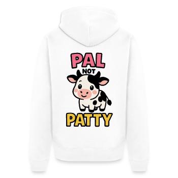 Pal not Patty – Niedliche Kuh-Freundschaft - Unisex Premium Bio Zip Hoodie - Weiß - Hinten - Thijin (182cm)