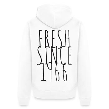 Vintage 1966 - Unisex Premium Bio Zip Hoodie - Weiß - Hinten - Thijin (182cm)