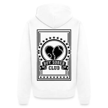 Club libre masculin - Veste à capuche bio Premium Unisexe - blanc - Dos - Thijin (182cm)