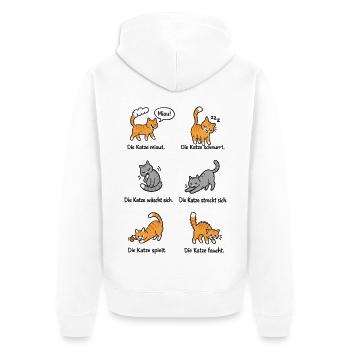 Katzenlaute Verspielte Katzenmotive - Unisex Premium Bio Zip Hoodie - Weiß - Hinten - Thijin (182cm)