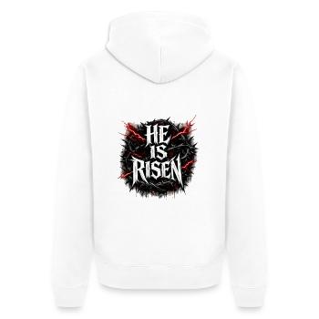 Il est ressuscité - Veste à capuche bio Premium Unisexe - blanc - Dos - Thijin (182cm)