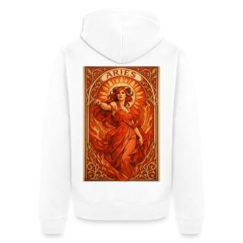 Étoile de feu Bélier dans le style Art nouveau - Veste à capuche bio Premium Unisexe - blanc - Dos - Thijin (182cm)