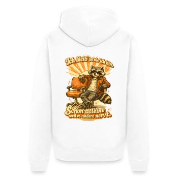 Witzige Sarkastische Ironische Sprüche - Unisex Premium Bio Zip Hoodie - Weiß - Hinten - Thijin (182cm)