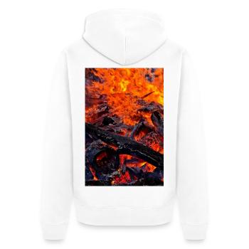 Heart of Embers Macro Poster - Veste à capuche bio Premium Unisexe - blanc - Dos - Thijin (182cm)