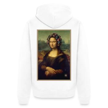 Mona Lisa Curlers - Unisex Premium Organic Zip Hoodie - white - Back - Thijin (182cm)