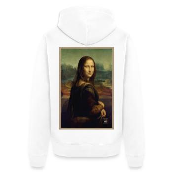 Mona Lisa from Back - Unisex Premium Organic Zip Hoodie - white - Back - Thijin (182cm)