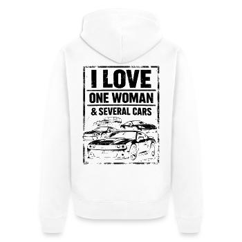 Humour Voiture - I Love One Woman & Several Cars - Veste à capuche bio Premium Unisexe - blanc - Dos - Thijin (182cm)