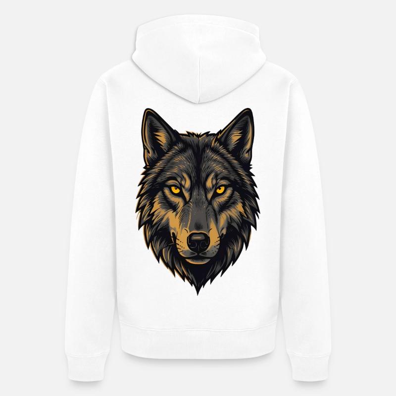 Alphawolf - Unisex Premium Bio Zip Hoodie - Weiß