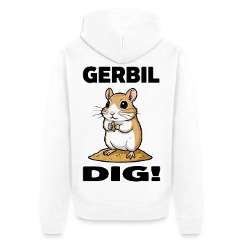 Gerbille Dig Gerbil Rongeur Grain Sable - Veste à capuche bio Premium Unisexe - blanc - Dos - Thijin (182cm)