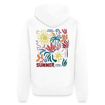 Tropical estival - Veste à capuche bio Premium Unisexe - blanc - Dos - Thijin (182cm)