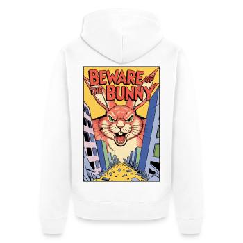 Warning about the bunny comic - Unisex Premium Organic Zip Hoodie - white - Back - Thijin (182cm)