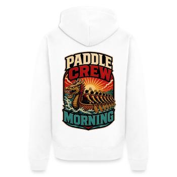 PADDLE CREW MORNING - Unisex Premium Bio Zip Hoodie - Weiß - Hinten - Thijin (182cm)