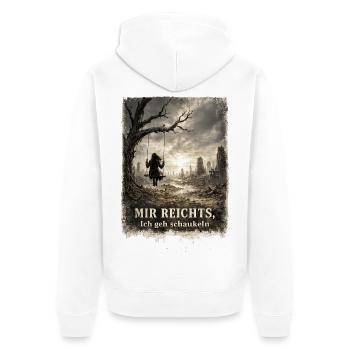 Mir reichts, ich geh schaukeln: - Unisex Premium Bio Zip Hoodie - Weiß - Hinten - Thijin (182cm)