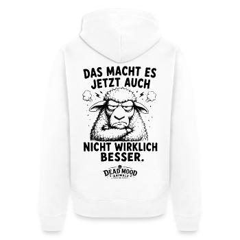 Genervtes Schaf Sarkasmus Humor Lustiger Spruch - Unisex Premium Bio Zip Hoodie - Weiß - Hinten - Thijin (182cm)