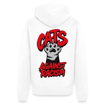 Chats contre le racisme – Katzen gegen Rassismus - Veste à capuche bio Premium Unisexe - blanc - Dos - Thijin (182cm)