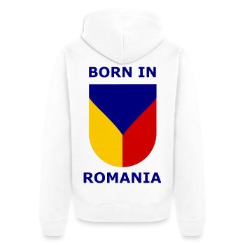 Né en Roumanie Shield - Veste à capuche bio Premium Unisexe - blanc - Dos - Thijin (182cm)