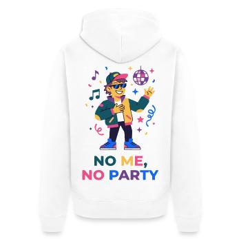 Keine Party ohne mich – lustiges Party-T-Shirt - Unisex Premium Bio Zip Hoodie - Weiß - Hinten - Thijin (182cm)