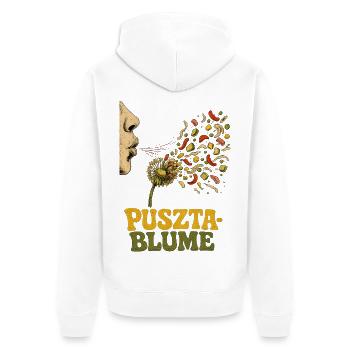 Pusztablume - Pusteblume - Unisex Premium Bio Zip Hoodie - Weiß - Hinten - Thijin (182cm)