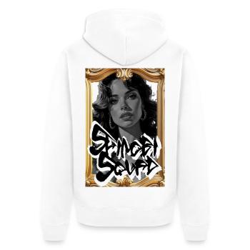 Samoan Soul Graffiti Portrait - Unisex Premium Organic Zip Hoodie - white - Back - Thijin (182cm)