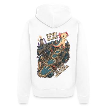 Ich War Das Nicht – Riesen Axolotl Kaiju - Unisex Premium Bio Zip Hoodie - Weiß - Hinten - Thijin (182cm)