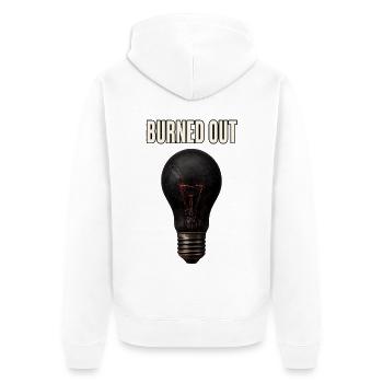 Burned Out – Broken Lightbulb - Unisex Premium Organic Zip Hoodie - white - Back - Thijin (182cm)