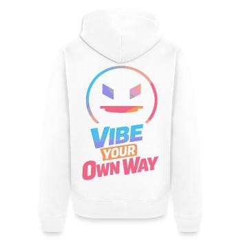 Vibe à ta façon - Veste à capuche bio Premium Unisexe - blanc - Dos - Thijin (182cm)