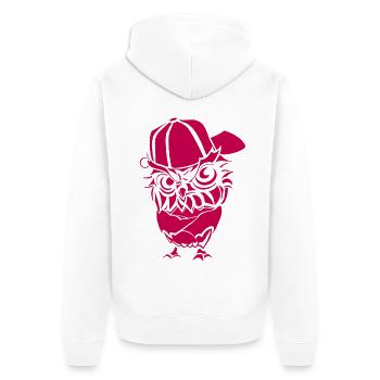 Hip Hopper Owl - Veste à capuche bio Premium Unisexe - blanc - Dos - Thijin (182cm)