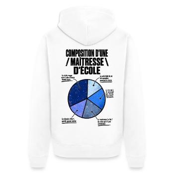 Composition d’une maîtresse d’école - Veste à capuche bio Premium Unisexe - blanc - Dos - Thijin (182cm)