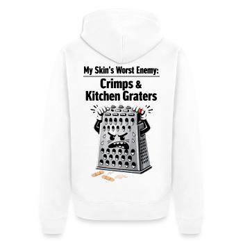 Le pire ennemi de ma peau : les sertissages et les râpes de cuisine - Veste à capuche bio Premium Unisexe - blanc - Dos - Thijin (182cm)