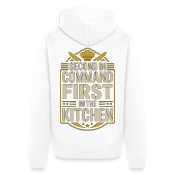 Sous Chef Second In Command First Kitchen Staff - Unisex Premium Bio Zip Hoodie - Weiß - Hinten - Thijin (182cm)