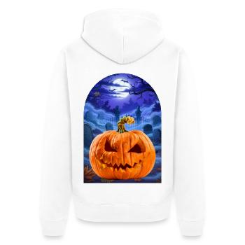 Halloween Pumpkin - Unisex Premium Bio Zip Hoodie - Weiß - Hinten - Thijin (182cm)