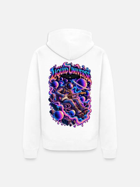 FLÜSSIGES UNIVERSUM | Sternenstaub-Sitzungen - Unisex Premium Bio Zip Hoodie - Weiß